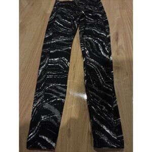 VS Pink  Action Leggings Black White Splatter- Small-Hidden Waistband Pocket